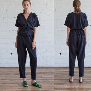 Black Crane Navy Jumpsuit